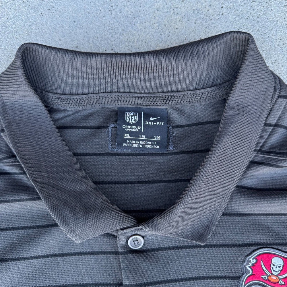 Tampa Bay Buccaneers Size 3XL Nike NFL On Field Dri-Fit Polo Men Charcoal - Picture 3 of 8